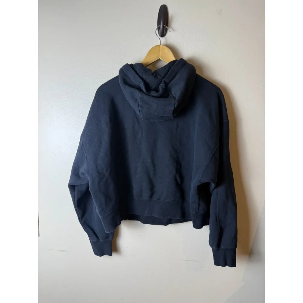 Jordan Cropped Hoodie Mens L Black‎ Loose Fit Fleece Lined Stretch Drawstring